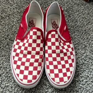 VANS Red Checker slide on sneakers 10
